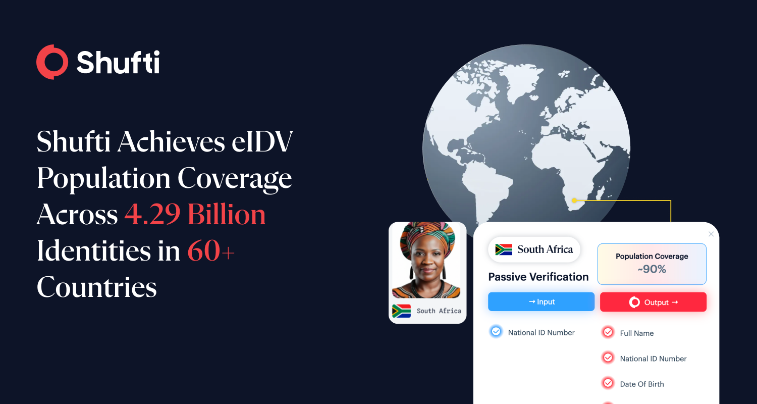 Shufti Achieves eIDV (PII Verification) Coverage Across 4.29 Billion Identities in 60+ Countries